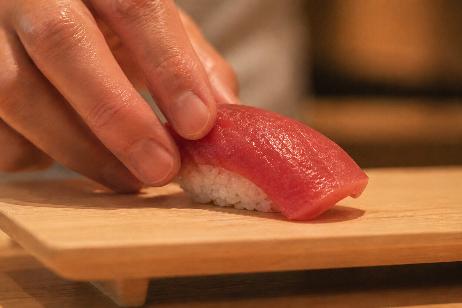 職人が握る一貫の鮨